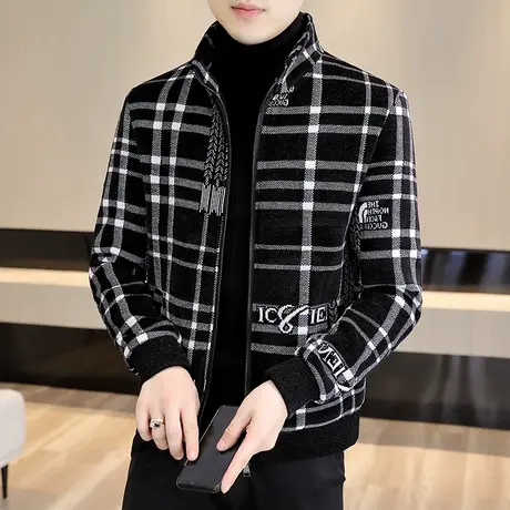 夹克男高端秋冬季2023新款潮牌大衣毛呢外套潮流加厚高级感男装潮商品大图