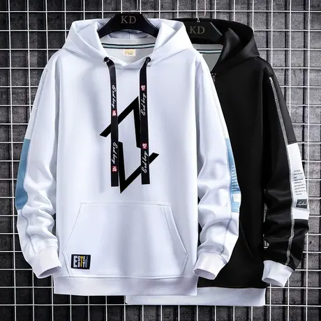 连帽卫衣男2023新款秋冬季帅气外套男士春秋款潮牌潮流宽松上衣服商品大图