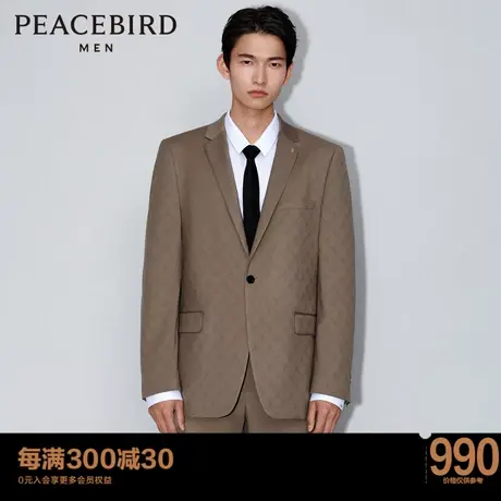 【商场同款】太平鸟男装 新款时尚老花满印提花西装男B1BAD1X11图片