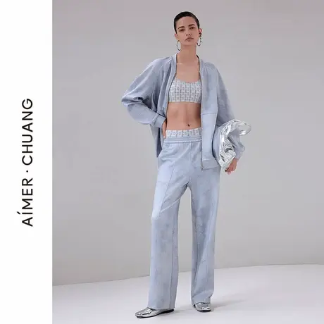 爱慕·CHUANG以爱之名-游牧睡衣女双面布印花直筒长裤CA472112图片