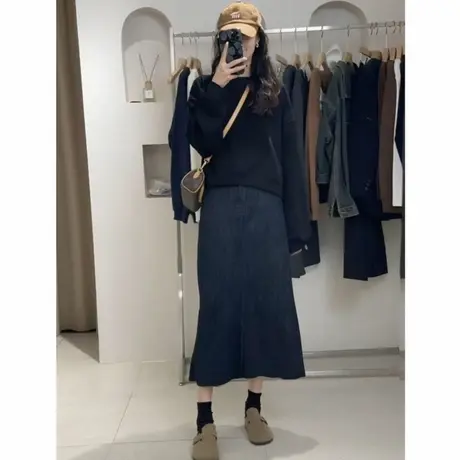2025新款黑色秋季薄款卫衣女装高腰小个子长袖短款冬加绒加厚上衣商品大图