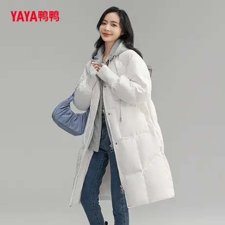 【呼呼专享】鸭鸭羽绒服女2023年长款加厚连帽时尚鸭绒保暖外套图片