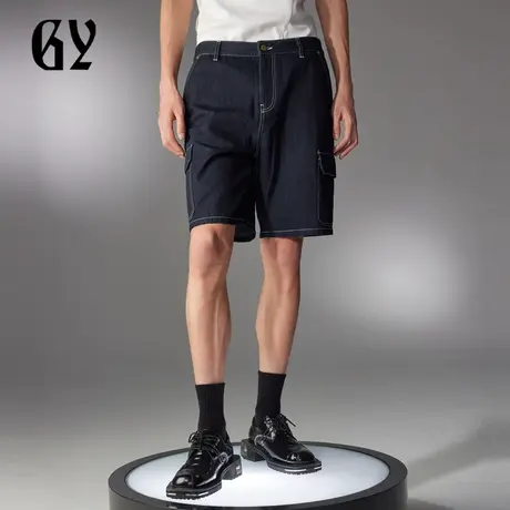 雅戈尔奥莱 GY男装夏季青年ins韩版休闲时尚潮流牛仔短裤商品大图