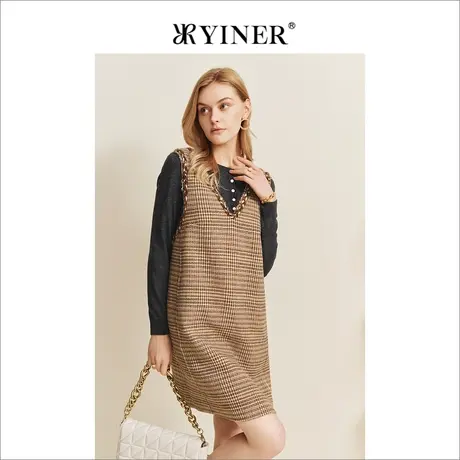 YINER音儿专柜女装2022冬季新款连衣裙8C32505580图片