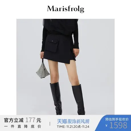 【商场同款】玛丝菲尔女装秋新款黑色休闲短裤商品大图