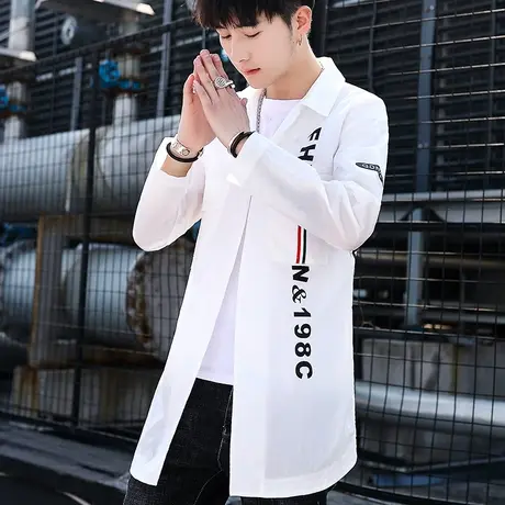 春夏季外套男薄款透气休闲潮流百搭学生帅气防晒服风衣中长款潮商品大图