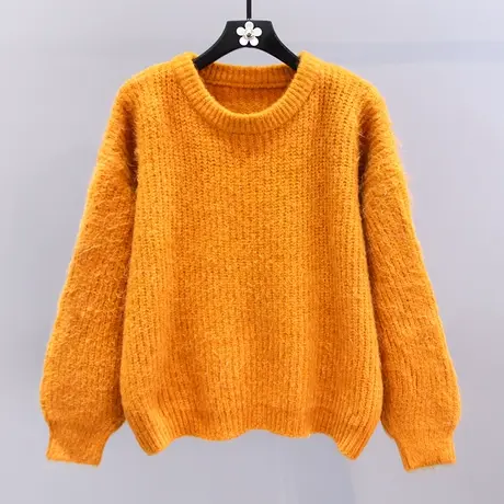 高级感超好看毛衣女冬季2023新款宽松慵懒风加厚套头打底针织衫商品大图