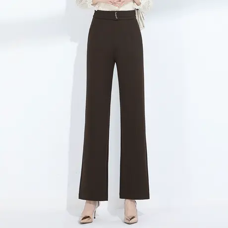 韩版休闲裤女高腰显瘦阔腿裤秋季2023新款时尚西装裤松紧腰长裤子商品大图