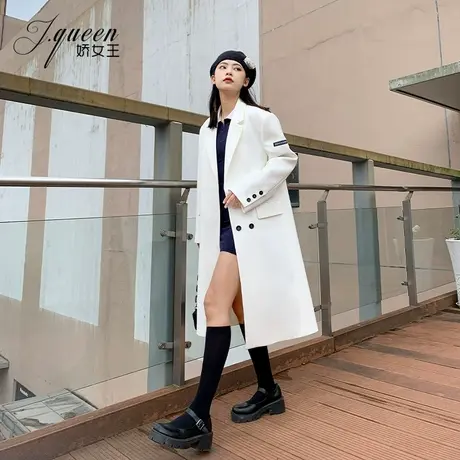 白色风衣外套女秋季新款韩系高级感气质英伦风宽松休闲中长款大衣图片