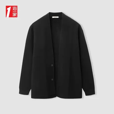 海一家时尚休闲开衫2023秋季新款基础简约青年男士针织外套商品大图
