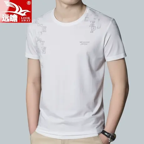 男士t恤男短袖圆领2022新款半袖男休闲夏季高端印花夏天上衣男款商品大图