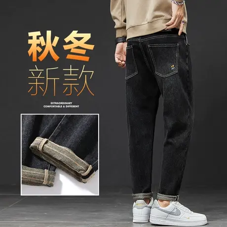 秋冬款牛仔裤男士直筒宽松弹力春季新塘高端复古休闲男裤子春秋款商品大图