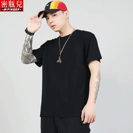密瓶儿短袖t恤 男夏季肥佬大码纯色体恤男加肥加大胖子百搭上衣男图片