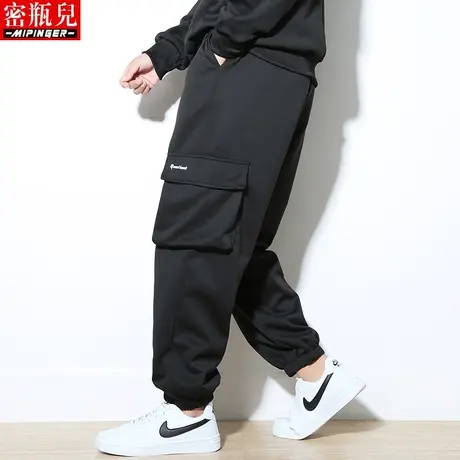 密瓶儿休闲运动裤男宽松秋季男士哈伦裤裤子工装大码潮牌束脚裤商品大图