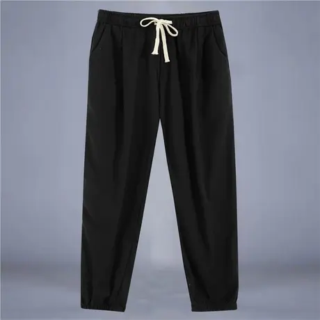 夏天亚麻棉麻裤夏裤子男款男裤夏季薄款冰丝运动男士休闲长裤宽松商品大图