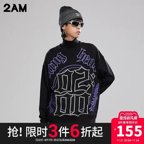 卡宾潮牌2AM个性印花圆领卫衣图片