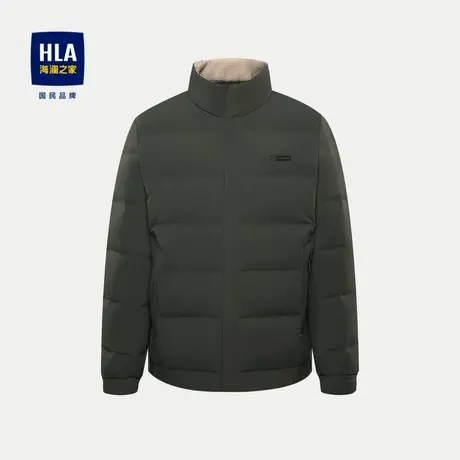 HLA/海澜之家保暖鸭绒羽绒服2023秋冬新款可脱卸领字母小标外套男图片