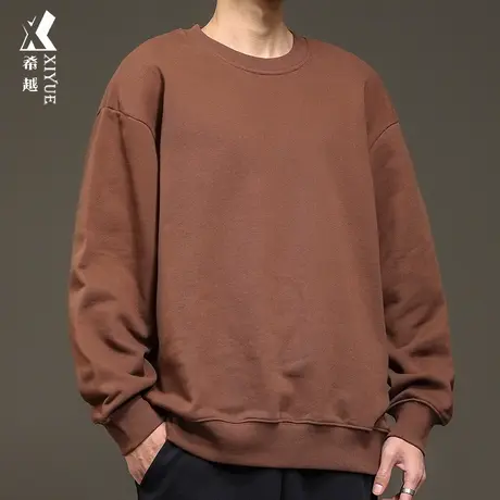 希越重磅美式卫衣男2024春季新款宽松大码休闲男士上衣300g套头衫商品大图