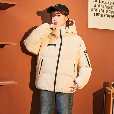 唐狮新款羽绒服女冬季连帽外套时尚百搭保暖超好看面包服加厚2.5图片