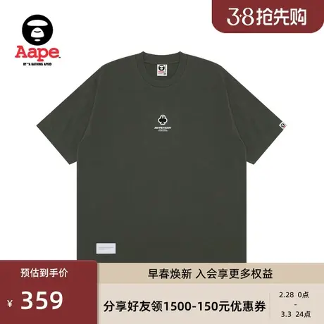 Aape男装春夏扑克猿颜徽章字母印花宽松休闲简约短袖T恤1418XXM商品大图