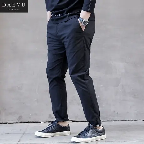 春新款条纹日韩版大号潮胖子修身小脚弹力加肥加大码男士休闲长裤图片