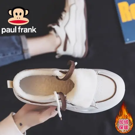 大嘴猴冬季加绒二棉鞋女款2023新款爆款小白鞋女厚底面包鞋板鞋子商品大图