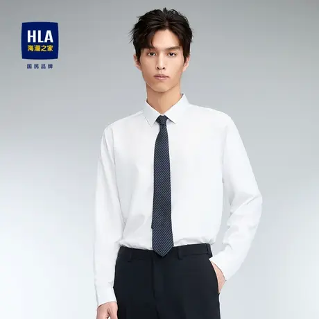【易打理】HLA/海澜之家商务长袖休闲衬衫23秋季新款休闲白衬衣男图片