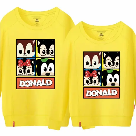 Ohlyah品牌春秋装情侣装新款长袖宽松加绒卫衣男女士套头学生圆领商品大图