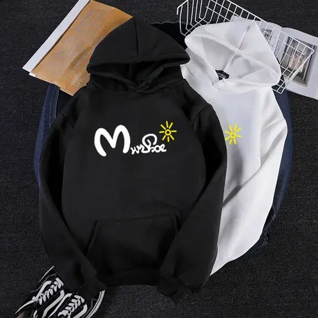 超火cec卫衣女秋冬韩版waitmore连帽加绒外套ins潮学生宽松上衣服商品大图