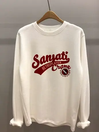 早秋白色仿棉长袖t恤女2023新款冬季时尚洋气时髦内搭打底衫上衣商品大图