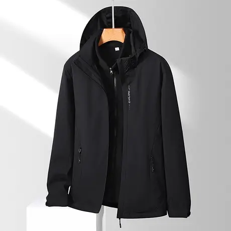 冲锋衣男春秋季情侣软壳外套防风防水大码三合一可拆卸登山服女商品大图