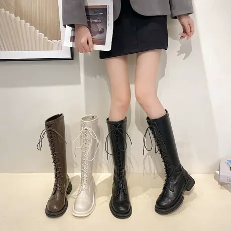 长靴女不过膝2024秋冬新款高筒骑士秋季瘦瘦马丁靴英伦风夏季显瘦图片