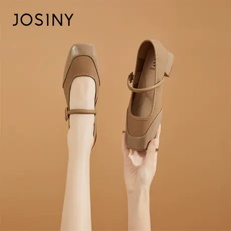 Josiny/卓诗尼法式玛丽珍女鞋2024新款春季高级感拼接配裙子单鞋商品大图