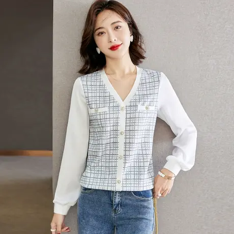 雪纺衫新款女装新品秋2023年流行小衫欧货洋气超仙高级感别致漂亮图片