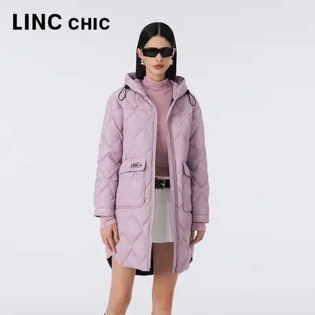 LINCCHIC金羽杰羽绒服女2023年秋冬新款轻暖中长款外套Y23806180商品大图
