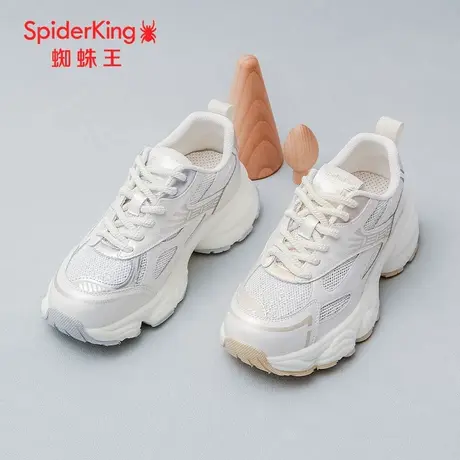 SPIDER KING/蜘蛛王老爹鞋女真皮2025夏商场新款网面运动潮搭厚底商品大图