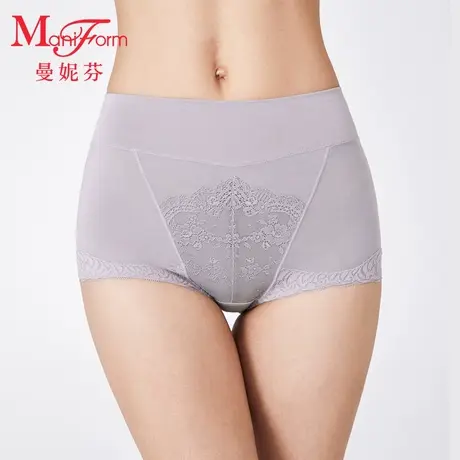 曼妮芬高腰低角裤性感蕾丝内裤女生舒适内搭底裤女抗菌棉内裆短裤商品大图