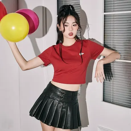 唐狮本命年龙年短袖T恤女新款爆款夏季复古美式短款宽松上衣图片