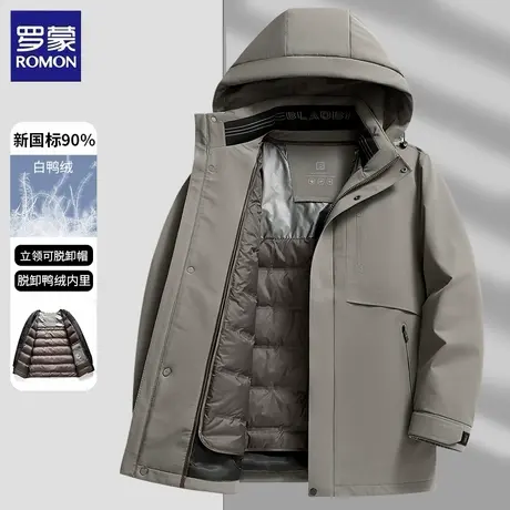 罗蒙男士羽绒服男款冬季休闲加厚新款商务休闲爸爸装保暖冬装外套商品大图