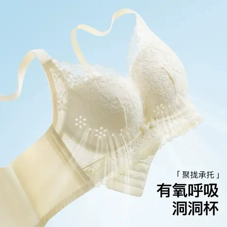 梦芭蒂夏超薄透气洞洞杯内衣女时尚蕾丝上托聚拢收副乳无钢圈文胸商品大图