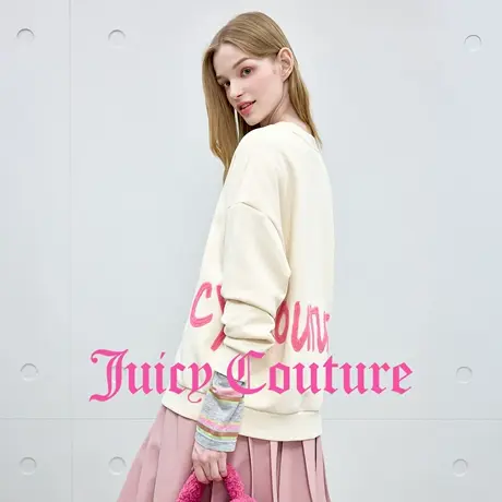 Juicy Couture橘滋卫衣女2025年秋季新款白色休闲刺绣套头上衣商品大图