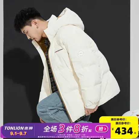 唐狮2024冬季新款羽绒服男连帽拼接撞色短款面包服加厚宽松外套潮图片