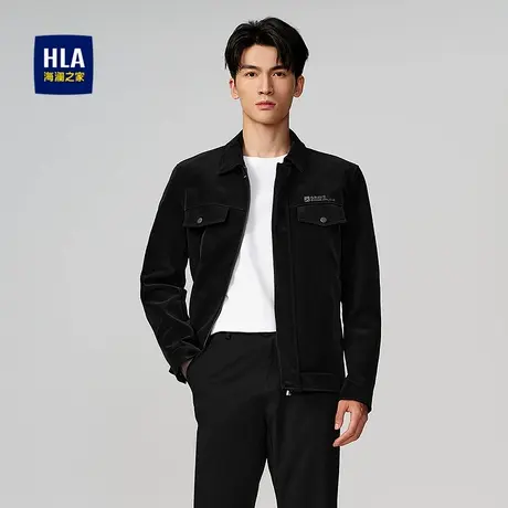 HLA/海澜之家袋盖装饰翻领夹克2025秋季新款时尚挺括休闲外套男图片