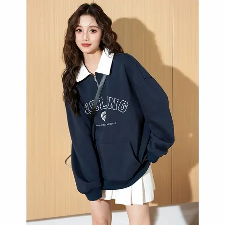 唐狮春秋新款爆款衣服女加厚连帽卫衣外套百搭小个子内搭女TM图片