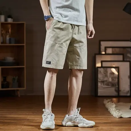 唐狮春夏休闲短裤男士潮牌ins工装短裤五分裤宽松中裤少年感穿搭商品大图