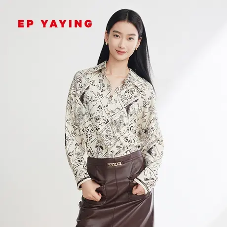 [真丝系列]EP雅莹女装 民族风斜纹印花衬衫 春装商场同款2110A商品大图