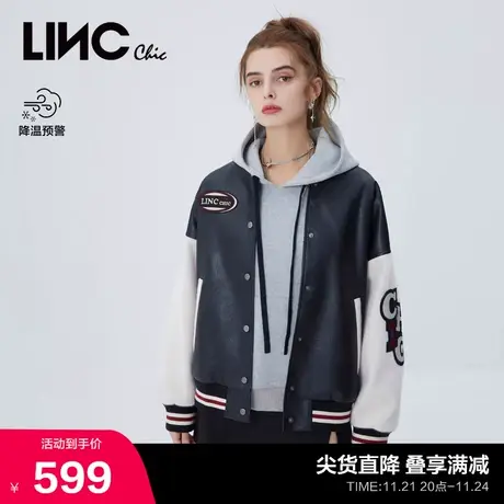 LINCCHIC金羽杰外套街头潮酷宽松棒球服夹克外套女S221FU033商品大图