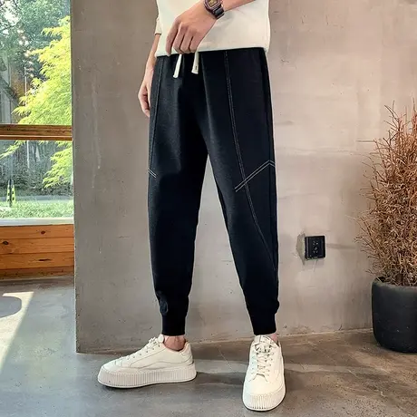 重磅休闲卫裤男宽松潮流INS明线运动裤美式潮牌束脚裤春秋款长裤商品大图