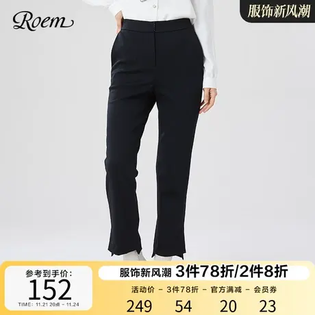 Roem商场同款通勤修身西装裤OL设计感秋冬新款韩版长裤子女商品大图