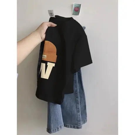 小个子短款纯棉半袖T恤女夏季修身显瘦百搭韩版ins潮牌短袖上衣服商品大图